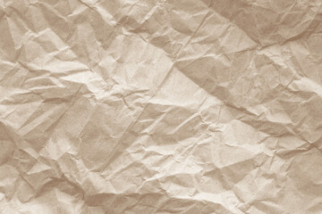 Crumpled brown paper texture background for design with copy space for text or image.