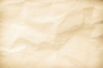 Crumpled brown paper texture background for design with copy space for text or image.
