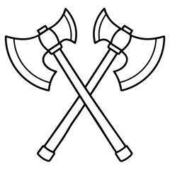 2 axe art vector illustration