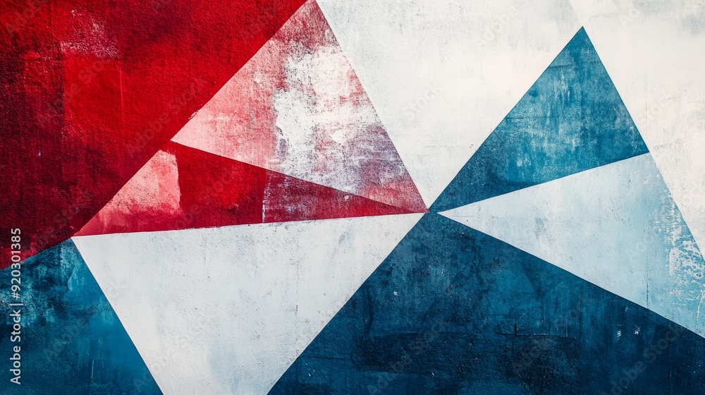 Wall mural geometric red blue and white texture background for design and art projects generative ai