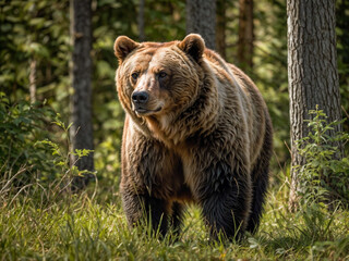 Obraz premium brown bear in the forest