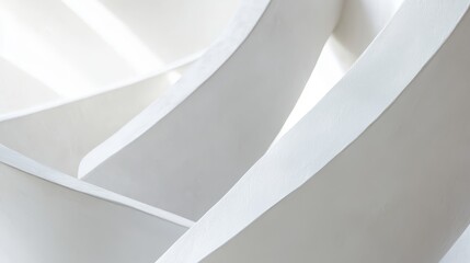 A close-up of smooth, white architectural curves creating a sense of elegance and modern design.