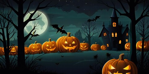 Fototapeta premium halloween background with pumpkin