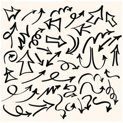 Scribble arrows collection With illustration style doodle and line art