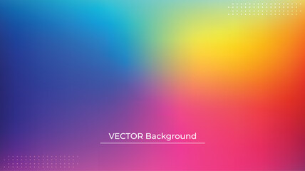 Smooth and blurry colorful gradient mesh background. Modern bright rainbow colors. Easy editable soft colored vector banner template. Premium quality