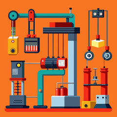 Illustration de vecteur d’entraînement de force d’exercice de triceps de câble 