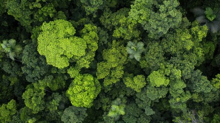 Naklejka premium Aerial View of Lush Rainforest Canopy