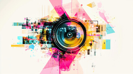 Obraz premium Collage with eye and various graphic elements