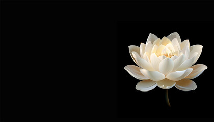 White lotus flower glow in dark background