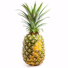 Fototapeta premium Fresh Ripe Pineapple on White Background for Tropical Fruit Concept