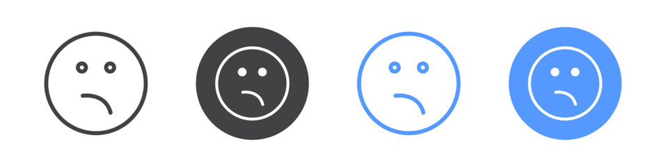 Bemused Social media emoji icon Logo symbol outline set