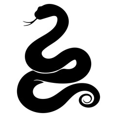 Snake silhouette icon. Vector illustration isolated on white background
