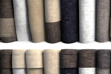 Naklejka premium Seamless Macro Wool Weave Fabric Textile Knitted Pattern Design of Interwoven Rope Flat Texture. Yarn Store Background for Packaging, Banner, Decor, Wrap, Fashion, Accessories, Web, and Social