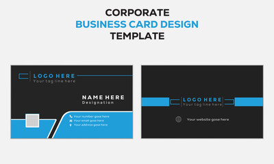Fototapeta premium Double-Sided creative business card and visiting card design template .Horizontal and vertical business card template design with front and back presentation. Minimal card template design layout.