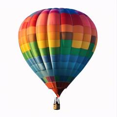 Naklejka premium Vibrant Hot Air Balloon Soaring in the Sky on White Background