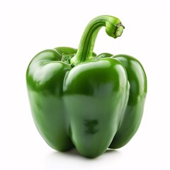 Vibrant Green Bell Pepper Isolated on White Background for Healthy Eating Concept