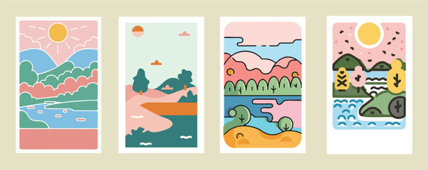 Fototapeta premium Vector abstract style images with pastel colors and elegant bends look very beautiful