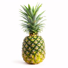 Fresh Ripe Pineapple on White Background for Tropical Concept