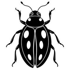 Beetle icon silhouette vector art illustration