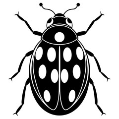 Beetle icon silhouette vector art illustration