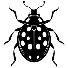 Beetle icon silhouette vector art illustration