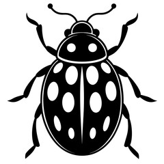 Beetle icon silhouette vector art illustration