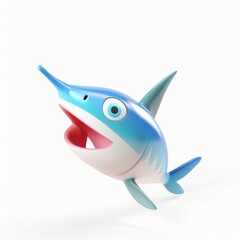 Obraz premium Mackerel character in 3D style on a white background 