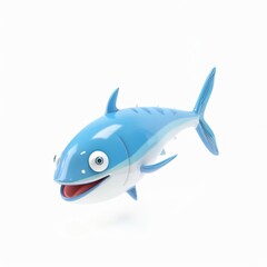 Obraz premium Mackerel character in 3D style on a white background 