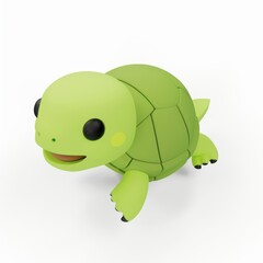 Fototapeta premium turtle character in 3D style on a white background 