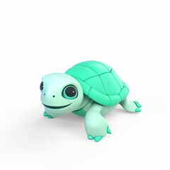 turtle character in 3D style on a white background

