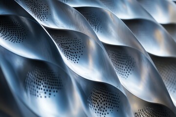 Close-up of a wind turbine blade design for optimal aerodynamic efficiency, High-resolution, detailed textures, crisp focus