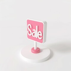 inscription "sale" in 3D style on a white background

