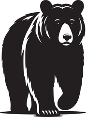 Happy Bear Silhouette vector illustration isolated on white background