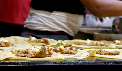 A street food shop at Vrindavan Where gram flour cheela and stre