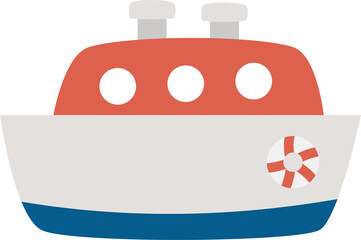 Hand drawn cute ship transportation cartoon for kids decoration