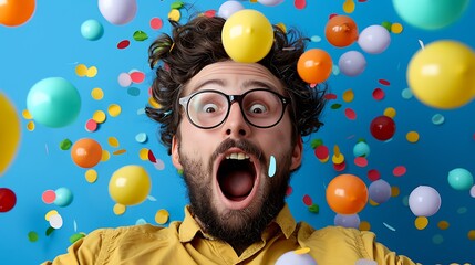 Uncontrollable hysteria, manic laughter bubbles, 