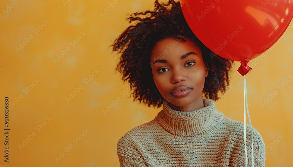 Sticker girl with balloons