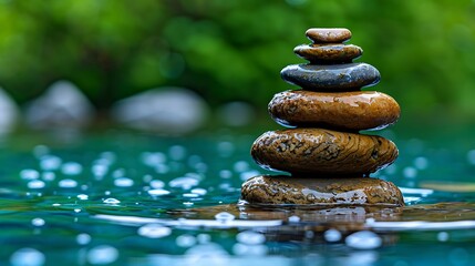 Obraz premium Serene meditation, mind like calm water, 