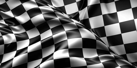 Fototapeta premium Race flag background with black and white checkered pattern , checkered, flag, race, background, speed