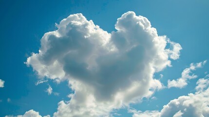 Cloud Shaped Like Heart: A fluffy cloud in the shape of a heart drifting across the sky.
