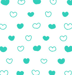 しましまのハート柄背景の手描きイラスト10