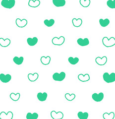 しましまのハート柄背景の手描きイラスト9