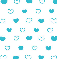 しましまのハート柄背景の手描きイラスト12