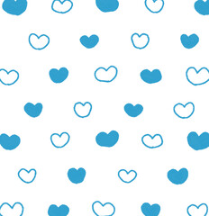 しましまのハート柄背景の手描きイラスト11