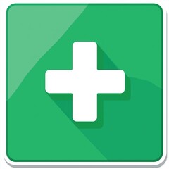 Obraz premium white medical cross on a green background