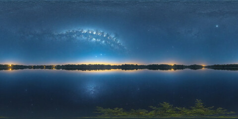 HDRI Night Time Landscape Equirectangular Panorama 10