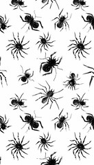 Pattern with many little black spiders