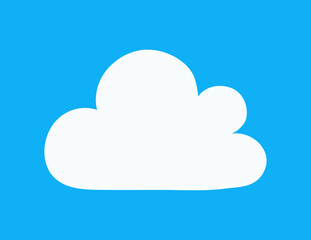 Concept of a hand drawn cloud icon. Cartoon style element. Vector illustration