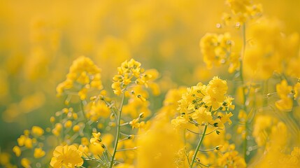 Fototapeta premium Rapeseed flowers yellow. Generative AI