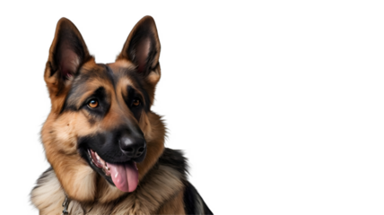 german shepherd dog isolated on white transparent background
